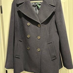 Ralph Lauren Navy Double-Breasted Pea Coat